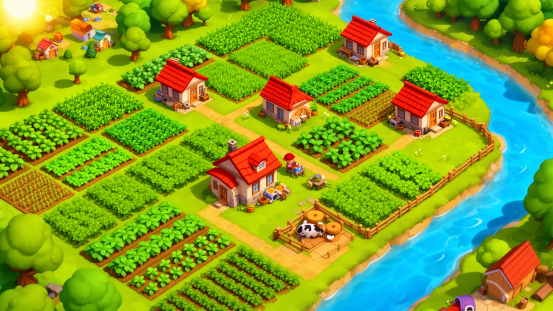 Township city and farm gameplay
